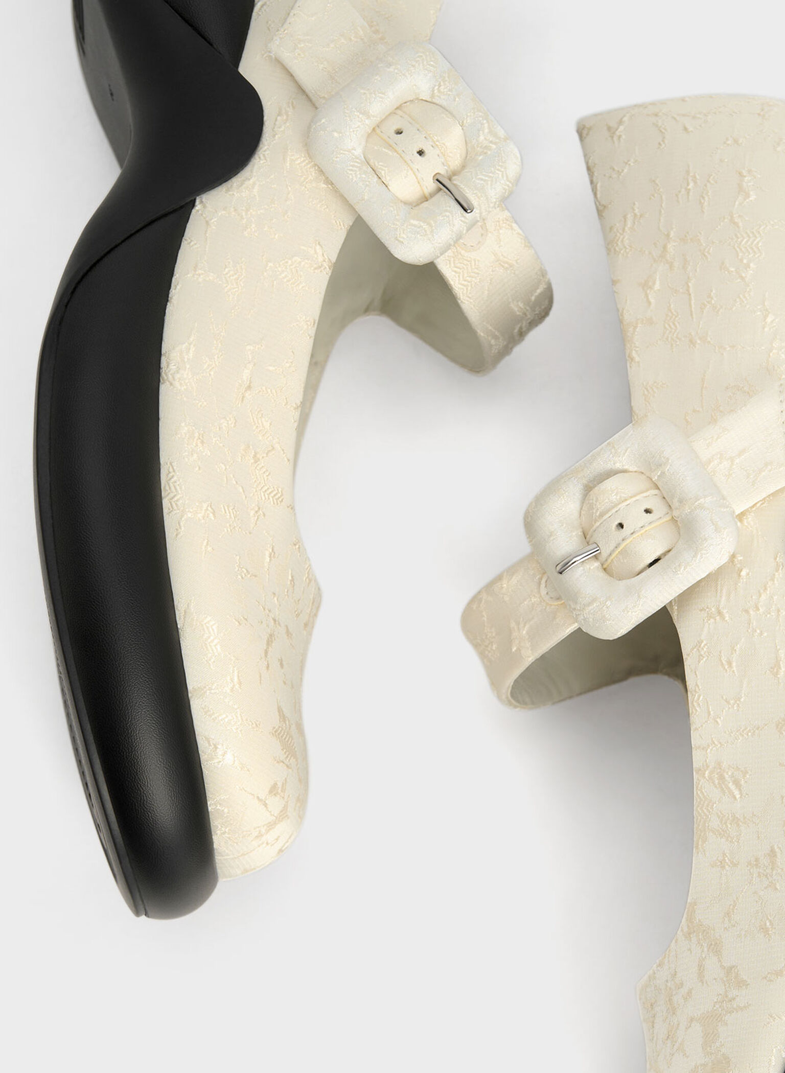 Hallie Textured Mary Janes, White, hi-res