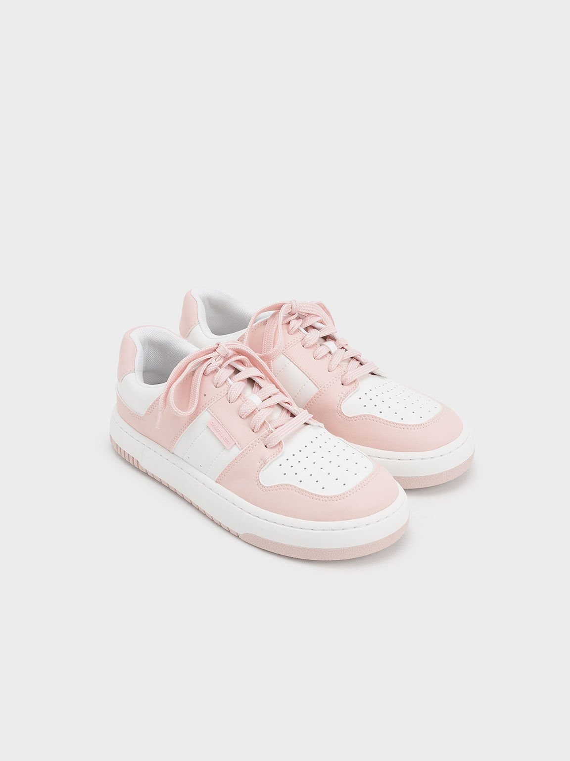 雙色復古厚底球鞋, 粉紅色, hi-res