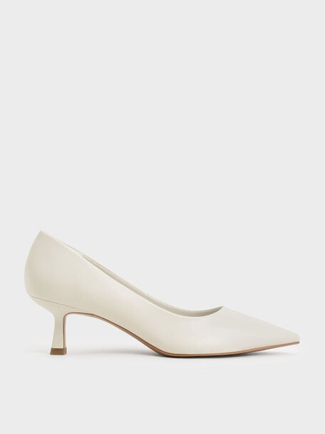 Emmy Pointed Kitten Heel Pumps, Chalk, hi-res