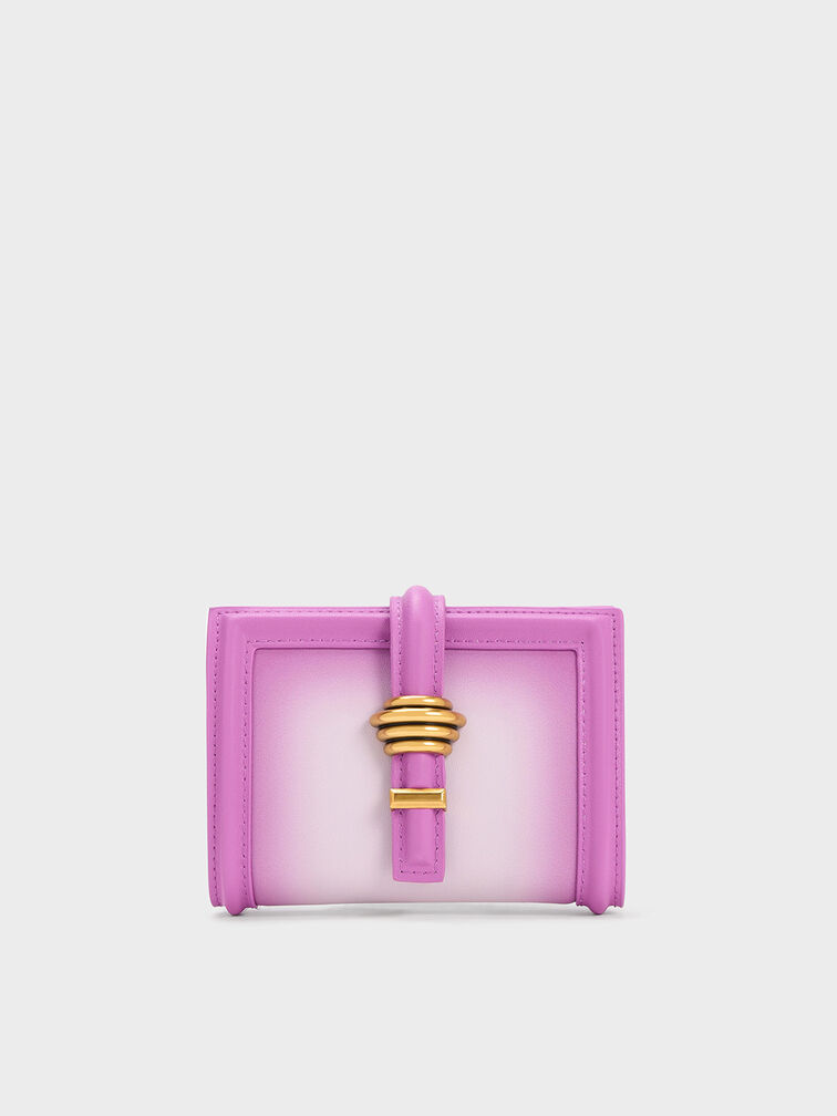 Trudy Metallic Accent Ombre Wallet, Purple, hi-res