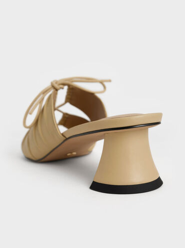 Landis Leather Round-Toe Mules, Sand, hi-res