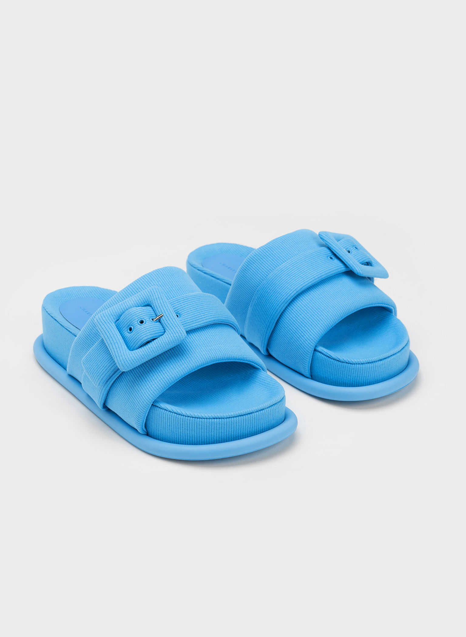 Sandalias Tejidas con Hebilla, Azul, hi-res