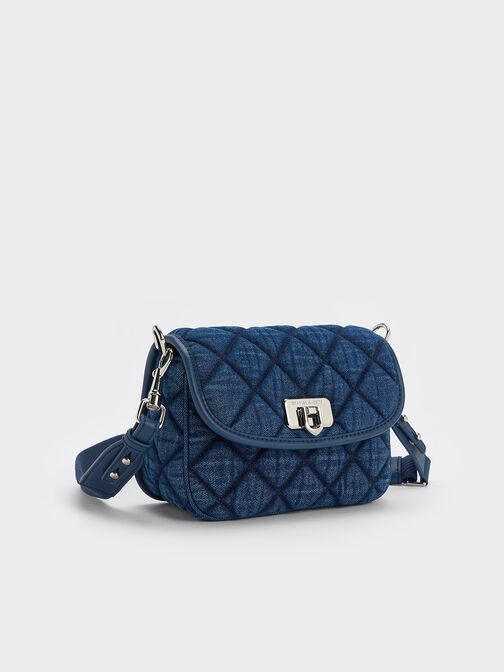 Cressida Denim Quilted Crossbody Bag, Denim Blue, hi-res