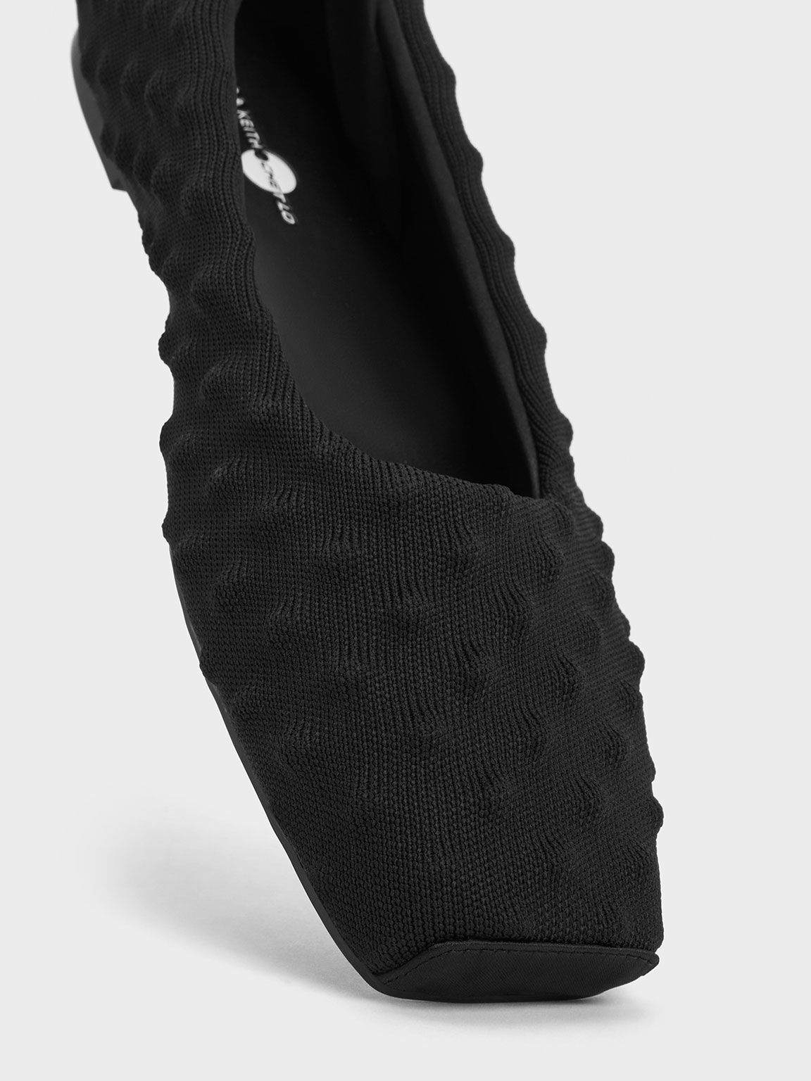 Black spiked flats shop