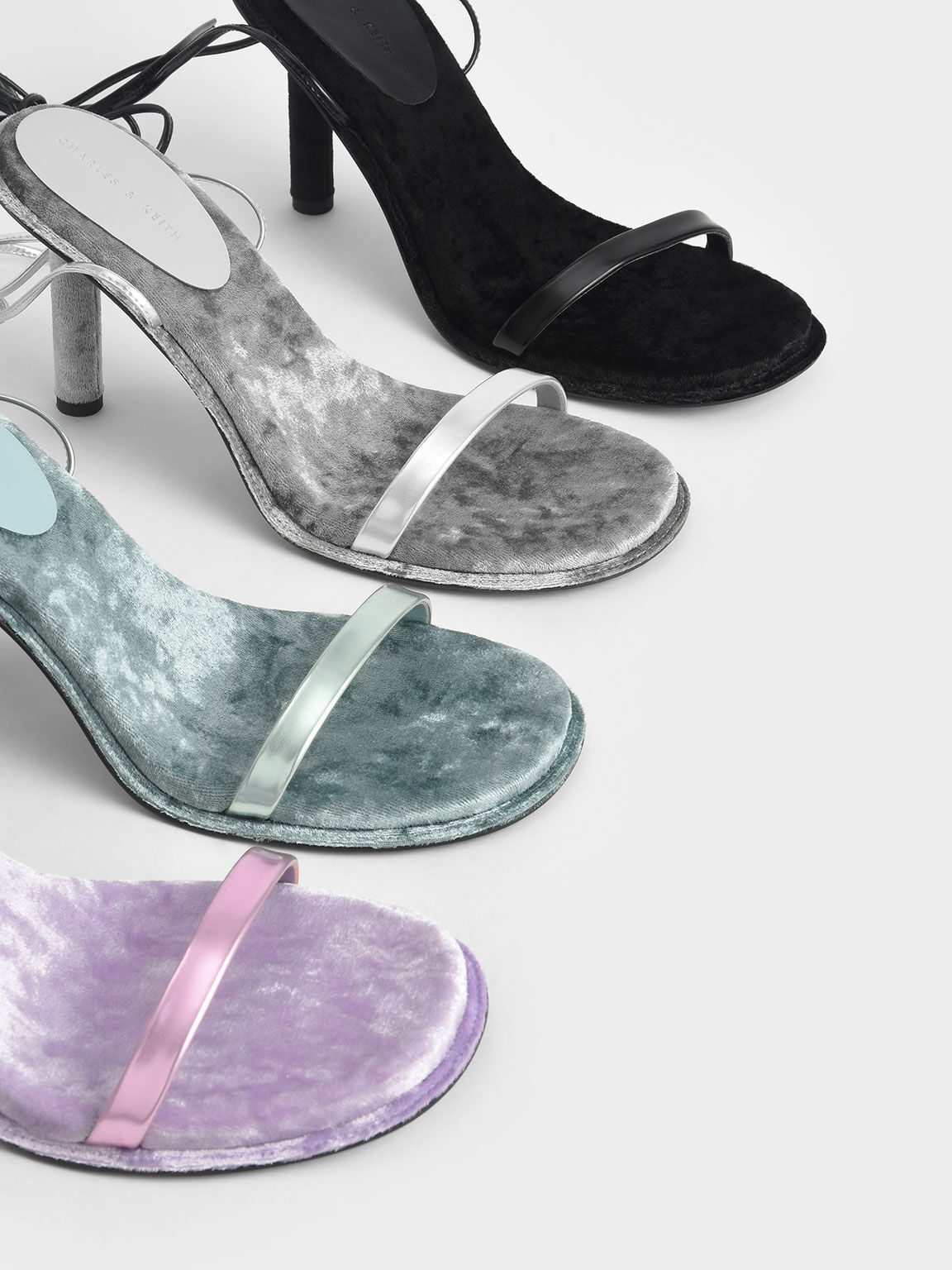 Holiday 2021 Collection: Kiera Metallic Tie-Around Stiletto Sandals, Sage Green, hi-res