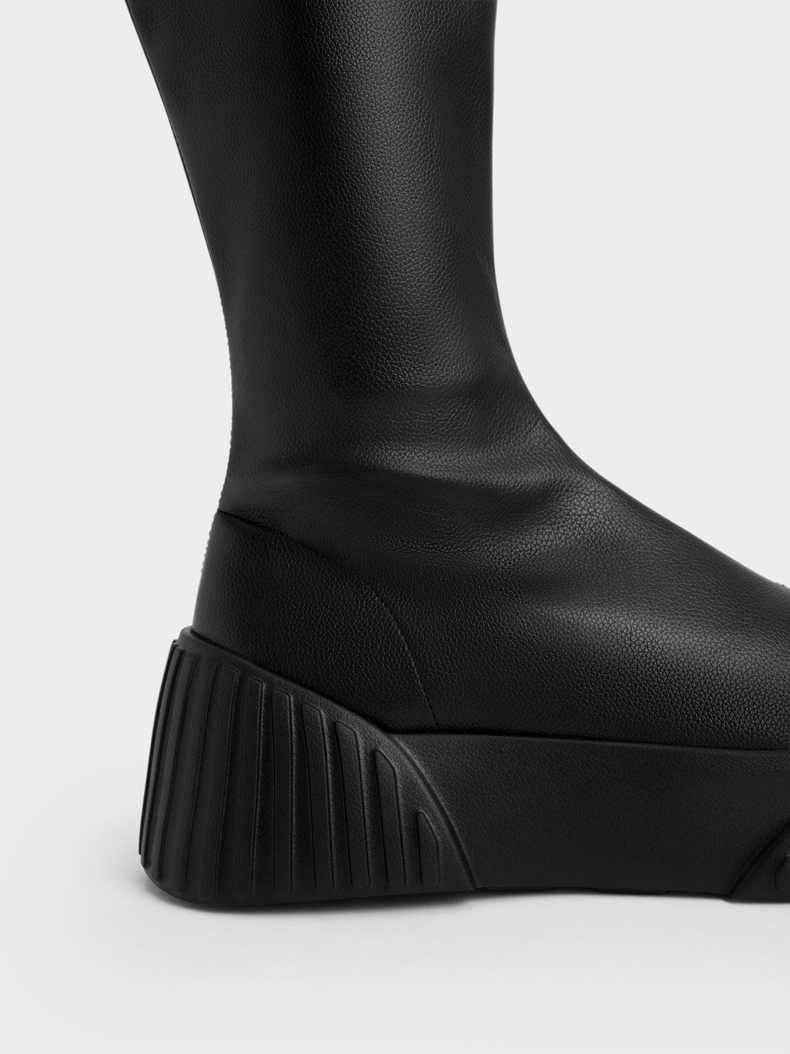 Adrian Chunky Sole Calf Boots, Black, hi-res