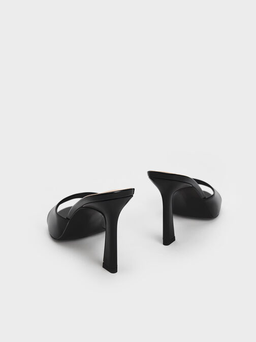 Patent Open-Toe Heeled Mules, Black Patent, hi-res