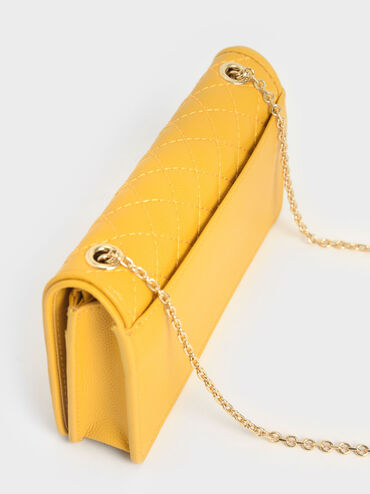 Quilted Pouch, Yellow, hi-res