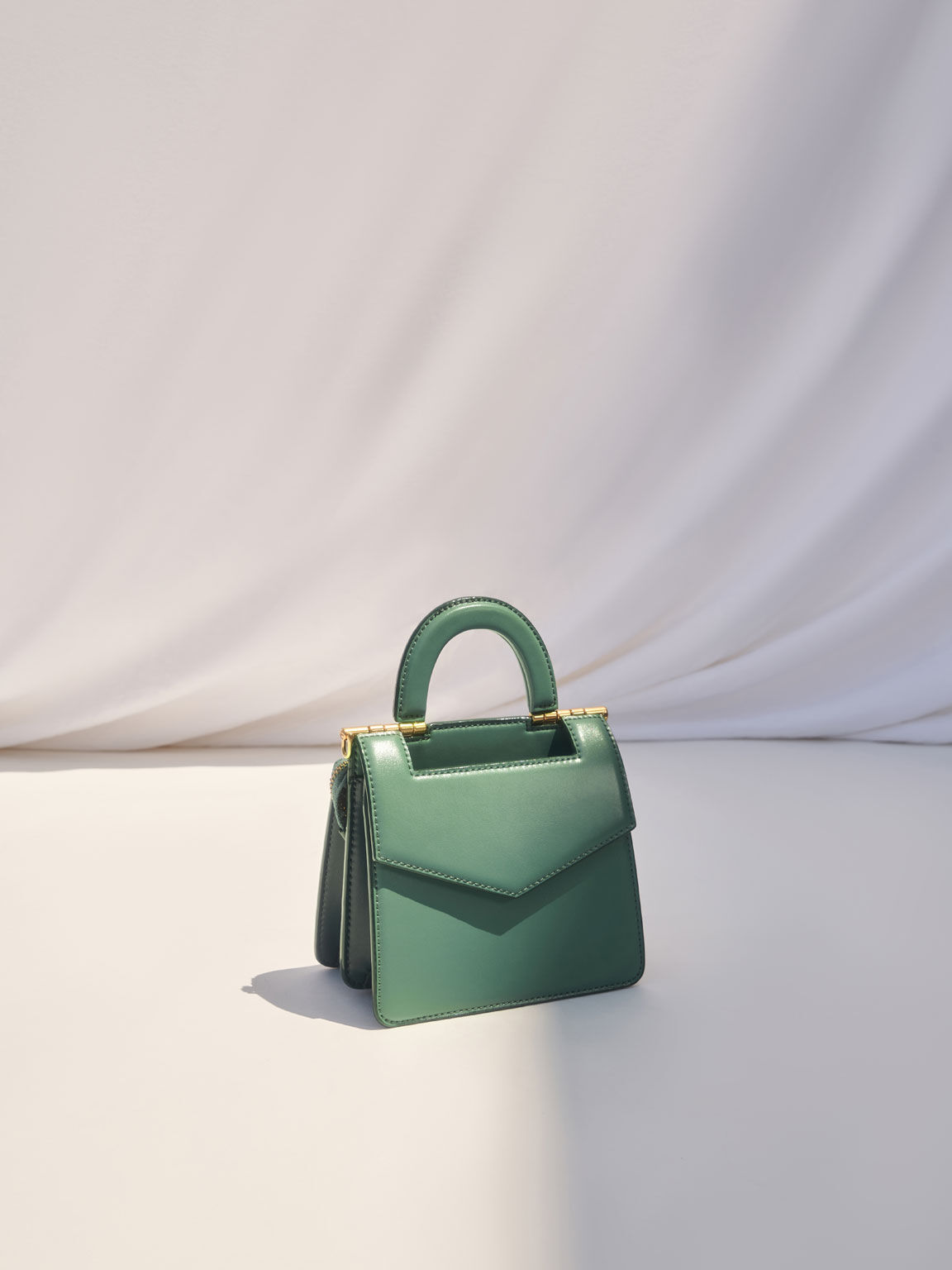 Green Top Handle Envelope Bag - CHARLES & KEITH KR