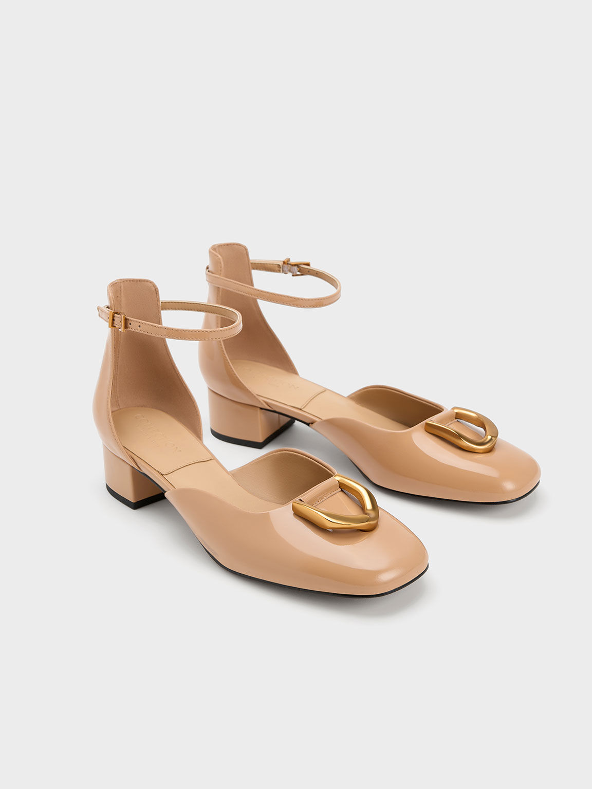 Nude Gabine Patent Leather D Orsay Pumps CHARLES KEITH AE