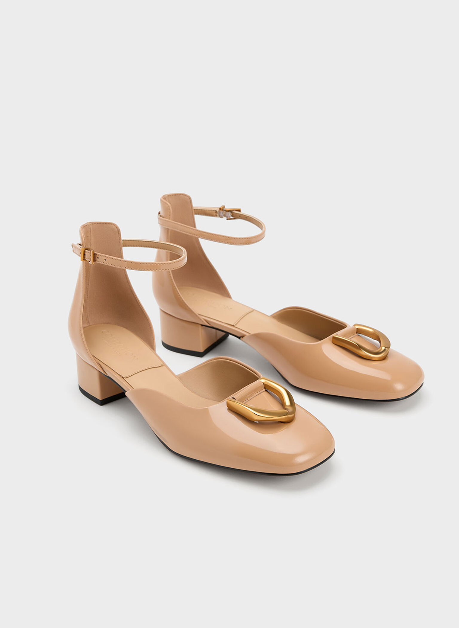 Zapatos de Tacón Gabine de Charol Corte D'Orsay, Nude, hi-res