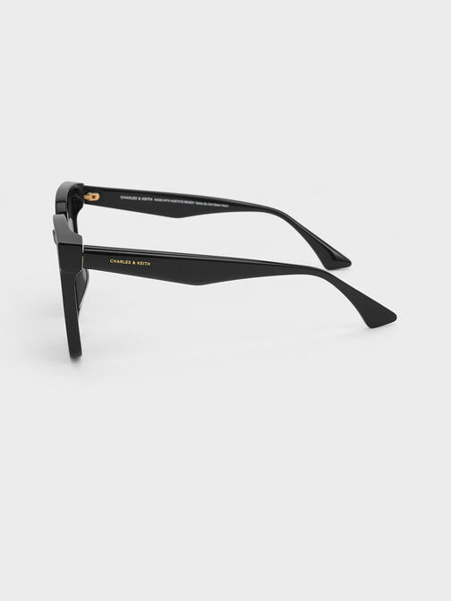 Recycled Acetate Classic Square Sunglasses, Black, hi-res
