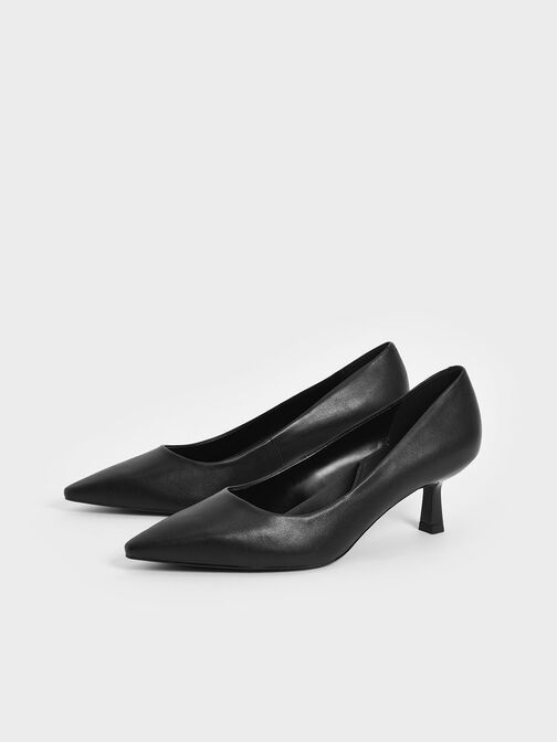 Emmy Pointed Kitten Heel Pumps, Black, hi-res