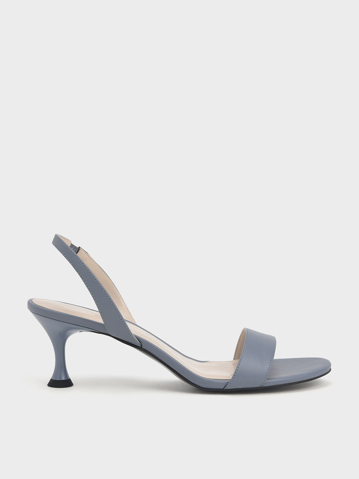Sculptural Heel Slingback Sandals, Light Blue, hi-res