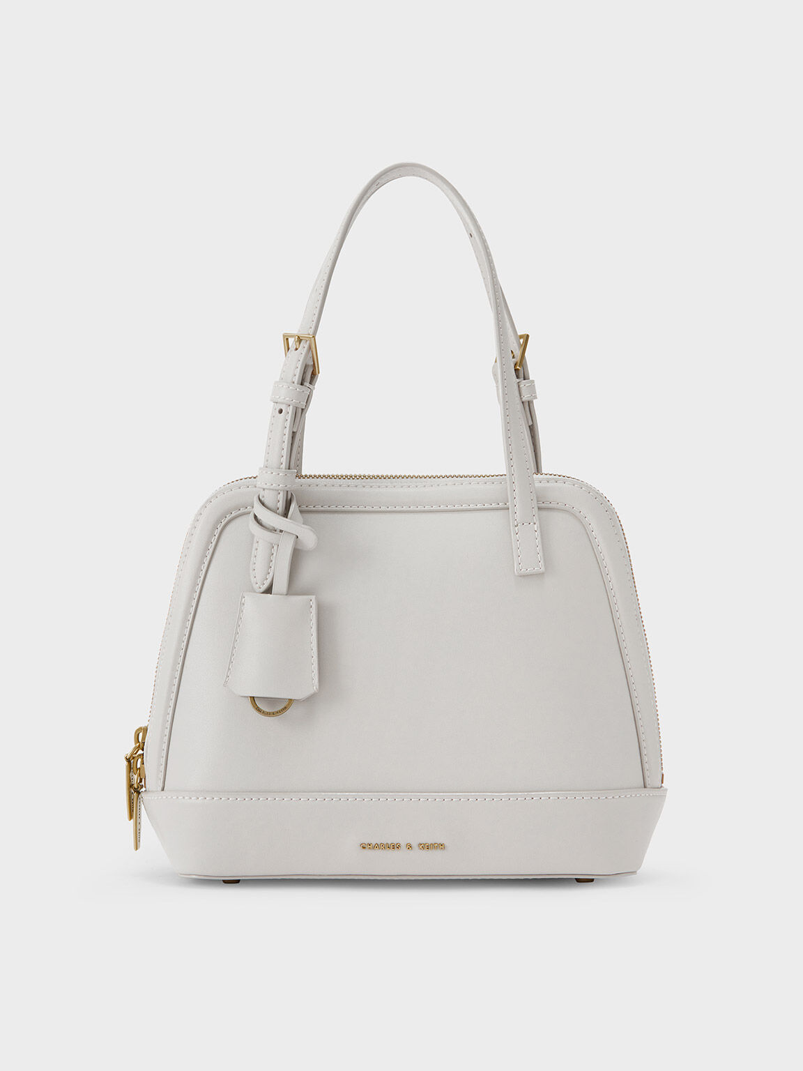 Enola Double Handle Structured Bag Light Grey