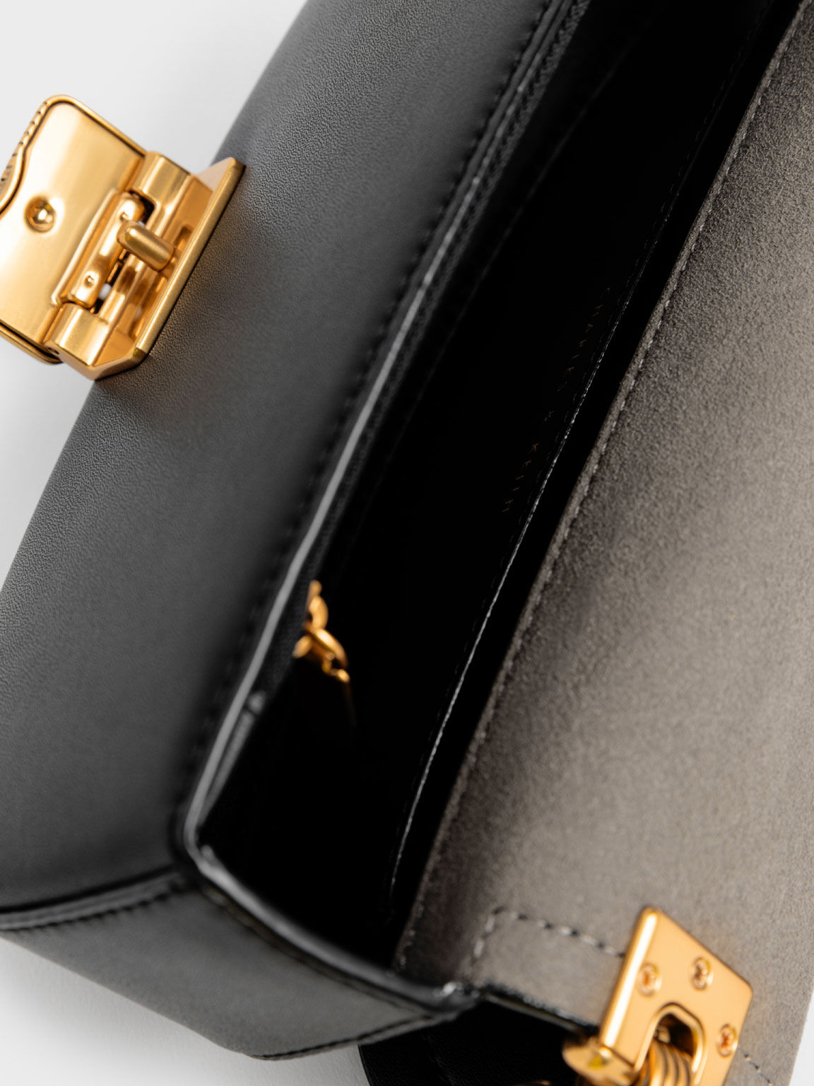 Black Sonnet Two-Tone Chain Handle Shoulder Bag - CHARLES