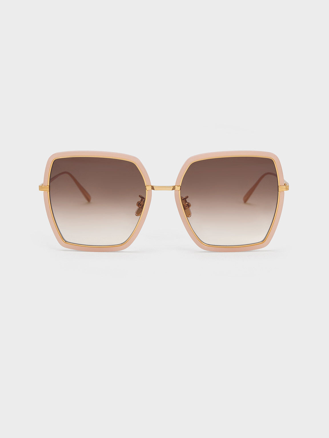 Oversized Square Butterfly Sunglasses, Pink, hi-res