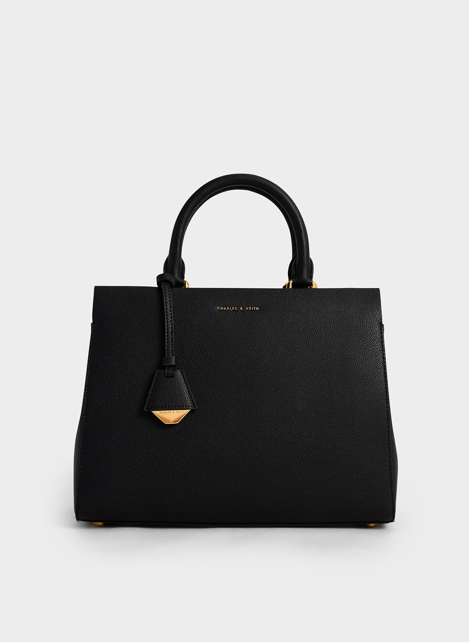 Black Mirabelle Structured Handbag - CHARLES & KEITH ZA