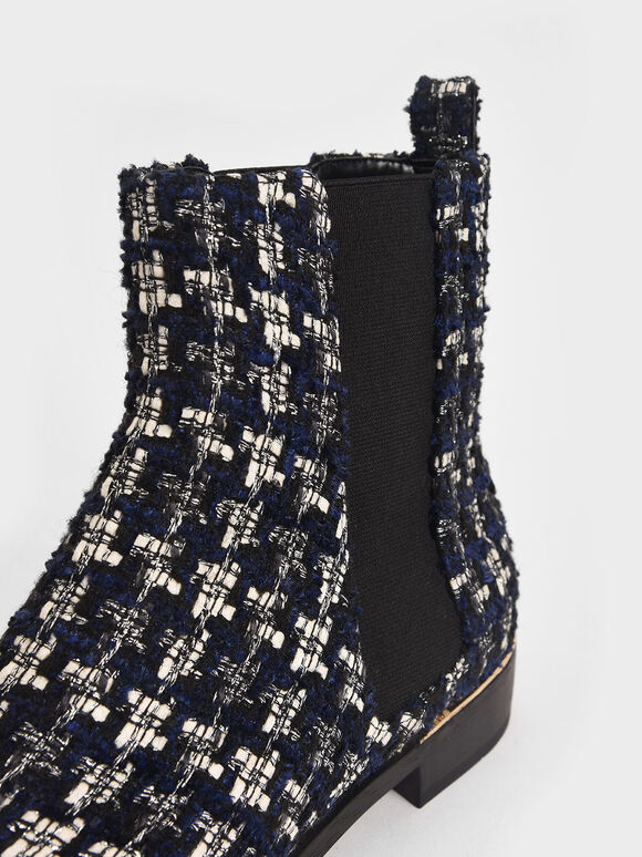 tweed chelsea boots