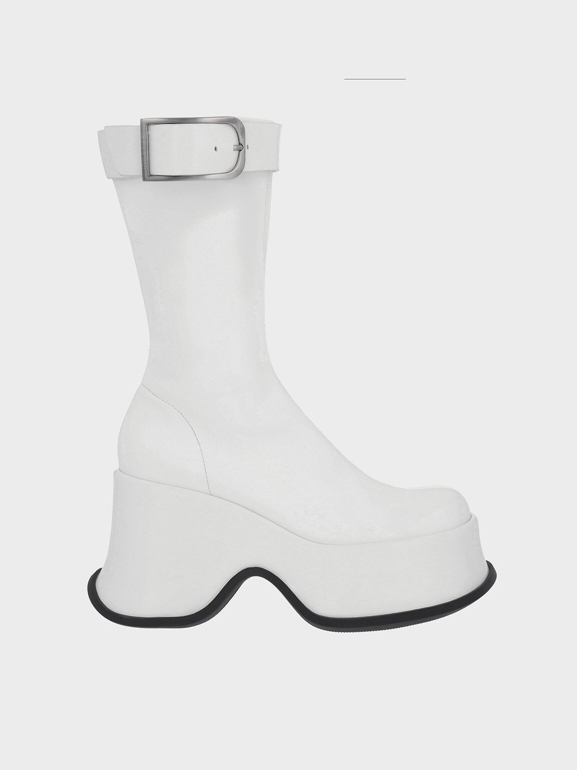 Carlisle Platform Boots, White, hi-res