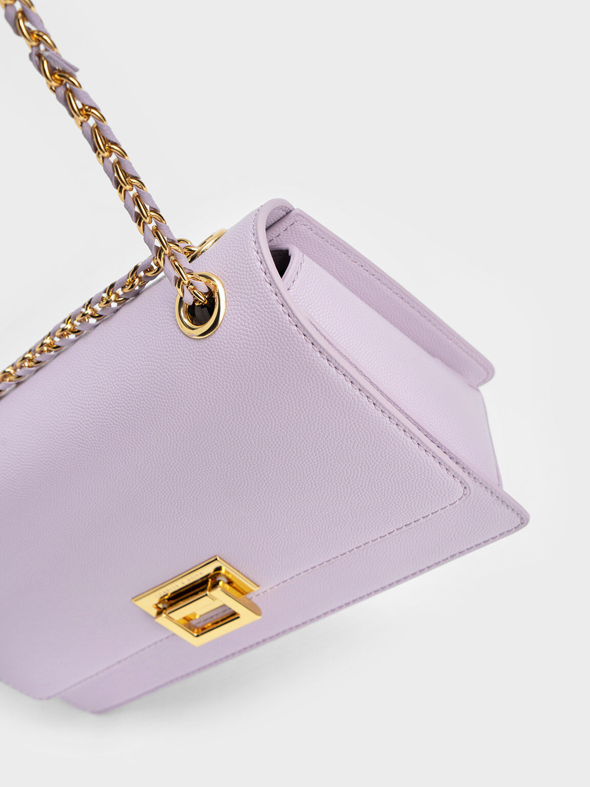 Metallic Accent Front Flap Bag, Lilac, hi-res