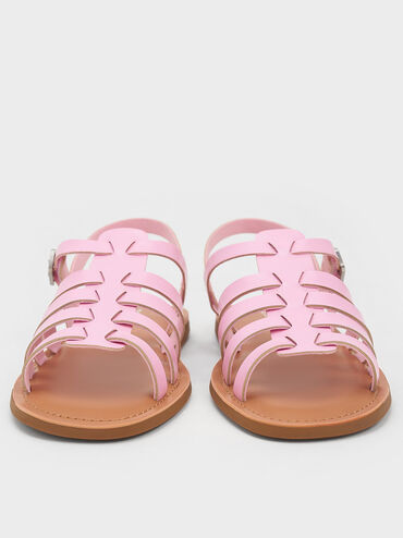 兒童編織涼鞋, 淺粉色, hi-res