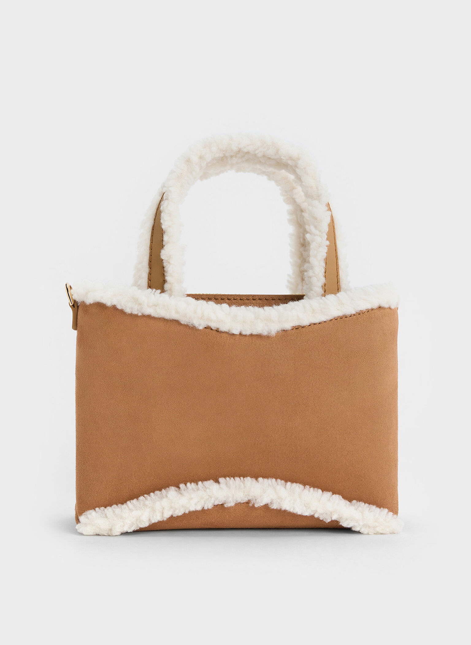 Mini Sybill Faux Suede Fur-Trim Tote Bag, Multi, hi-res
