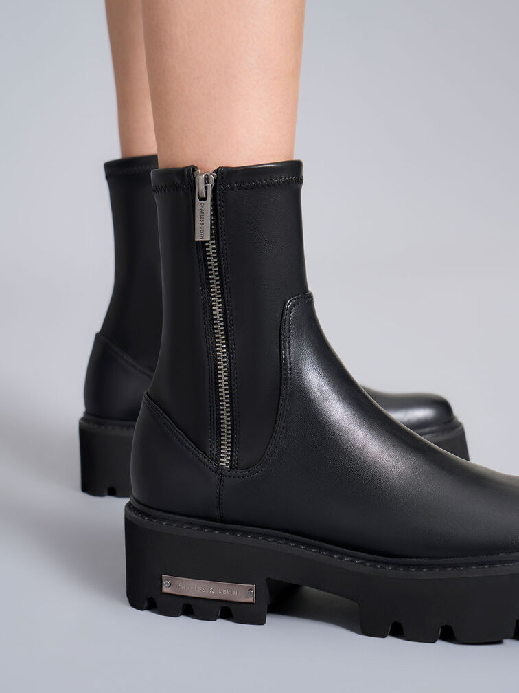 Side-Zip Ankle Boots, Black, hi-res