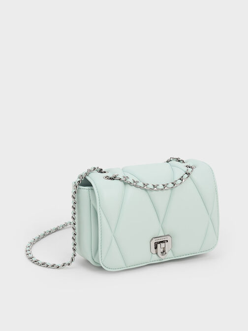 Arwen Quilted Shoulder Bag, Sage Green, hi-res