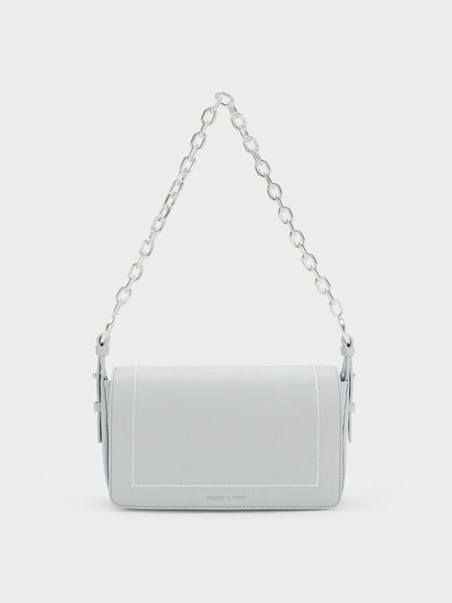 Cobalt Minta Chain-Link Hobo Bag - CHARLES & KEITH US