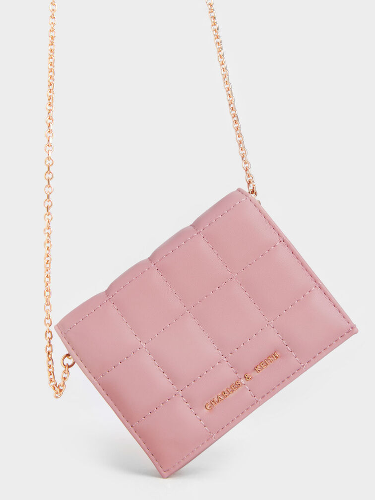 Pink Lillie Quilted Mini Wallet - CHARLES & KEITH US