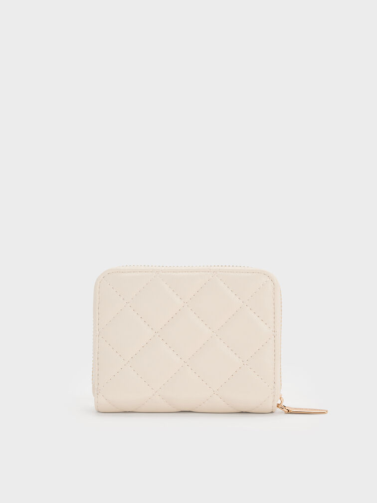 Alva Quilted Zip-Around Wallet, Cream, hi-res