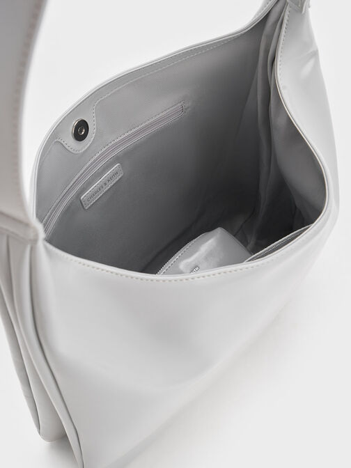 Bolso hobo Lumen holgado, Gris, hi-res