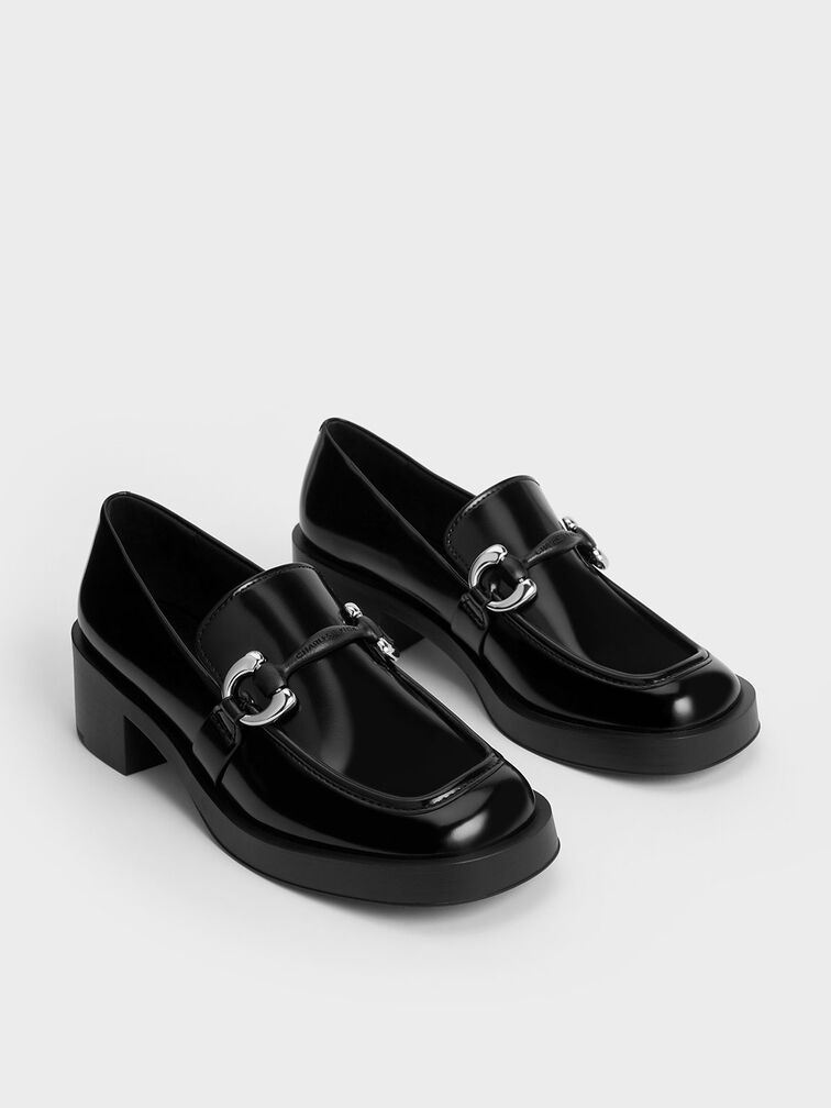 Catelaya Metallic Accent Loafer Pumps, Black Box, hi-res