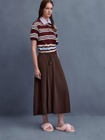 Lumi Faux Shearling Crossover-Strap Slide Sandals, Pink, hi-res