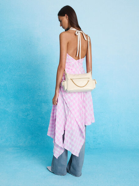 Duo Quilted Side-Pocket Shoulder Bag, Cream, hi-res