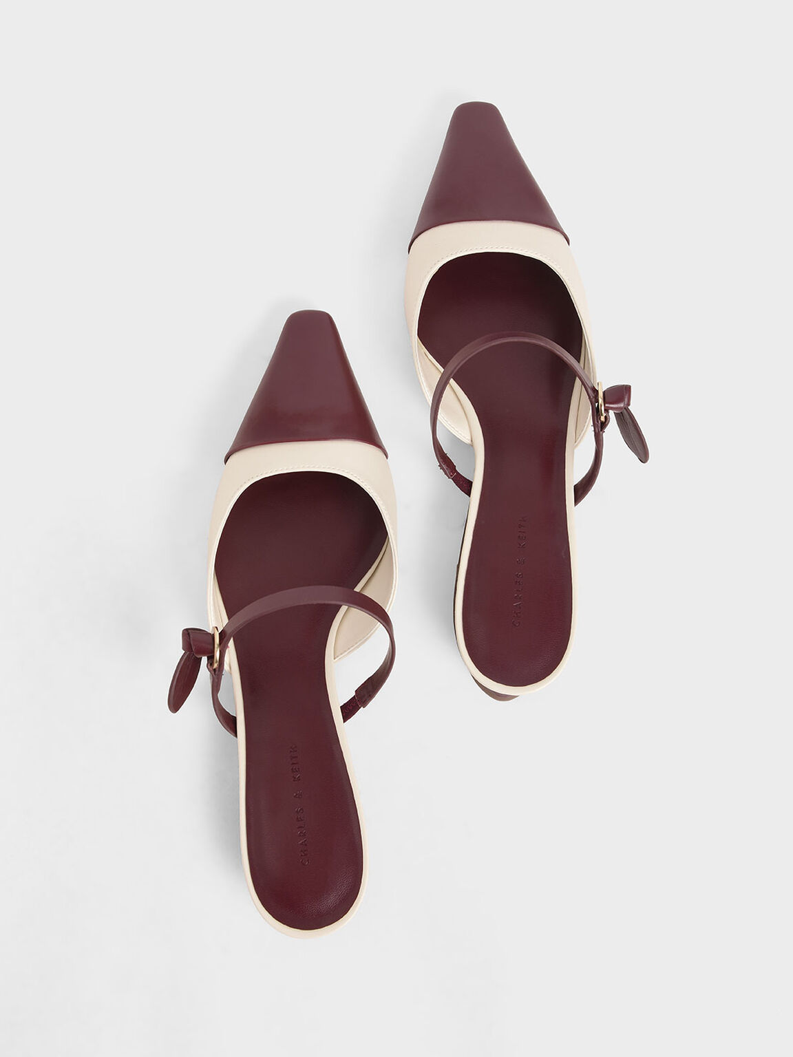 Mary Jane Strap Flat Mules, Maroon, hi-res