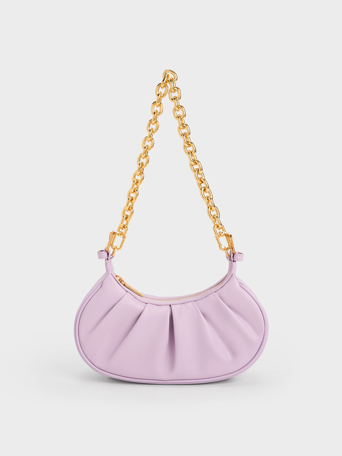 Lilac Duo Ruched Shoulder Bag - CHARLES & KEITH IN