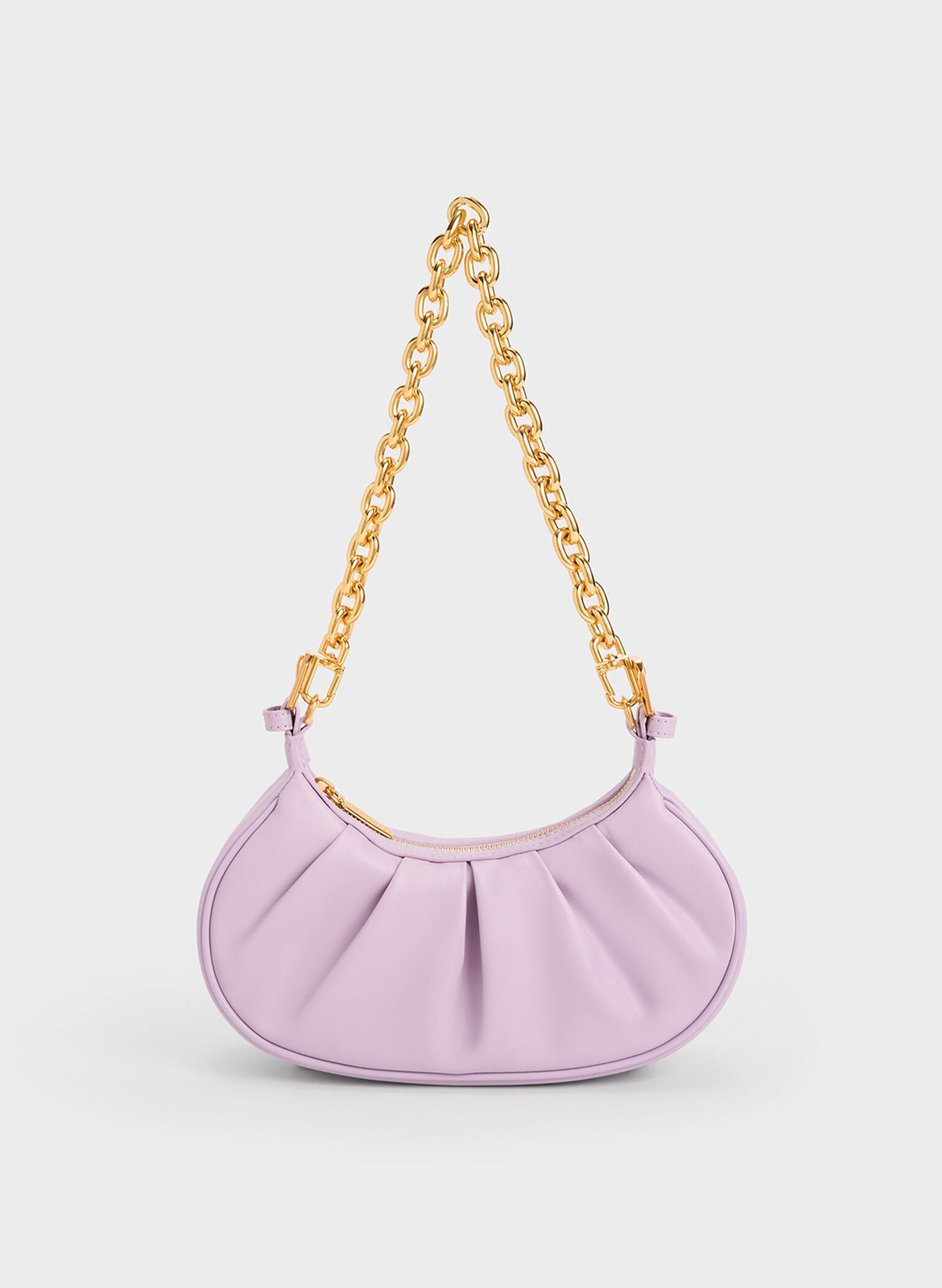 Lilac Duo Ruched Shoulder Bag - CHARLES & KEITH US