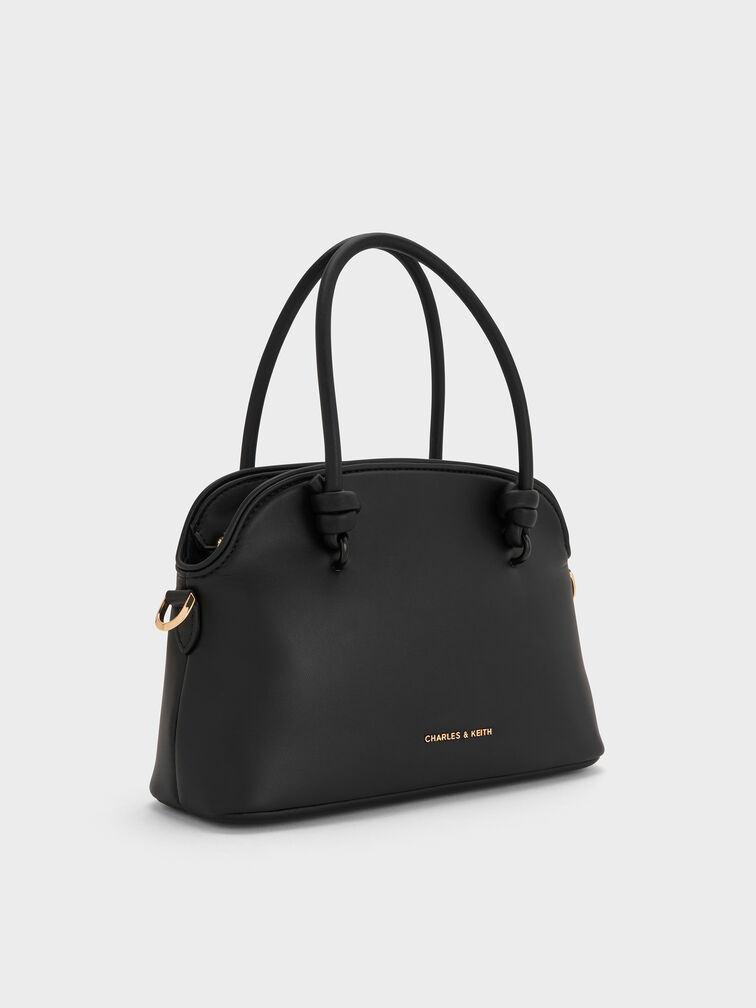 Sammie Knotted-Handle Bowling Bag, Black, hi-res