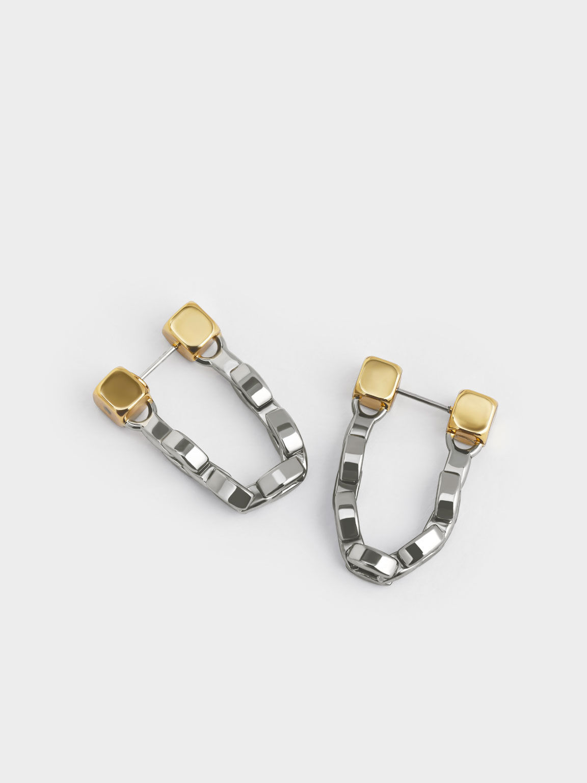 Cube Chain-Link Drop Earrings, Multi, hi-res