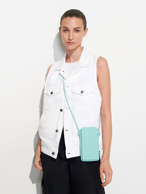 Camelia Phone Pouch, Turquoise, hi-res