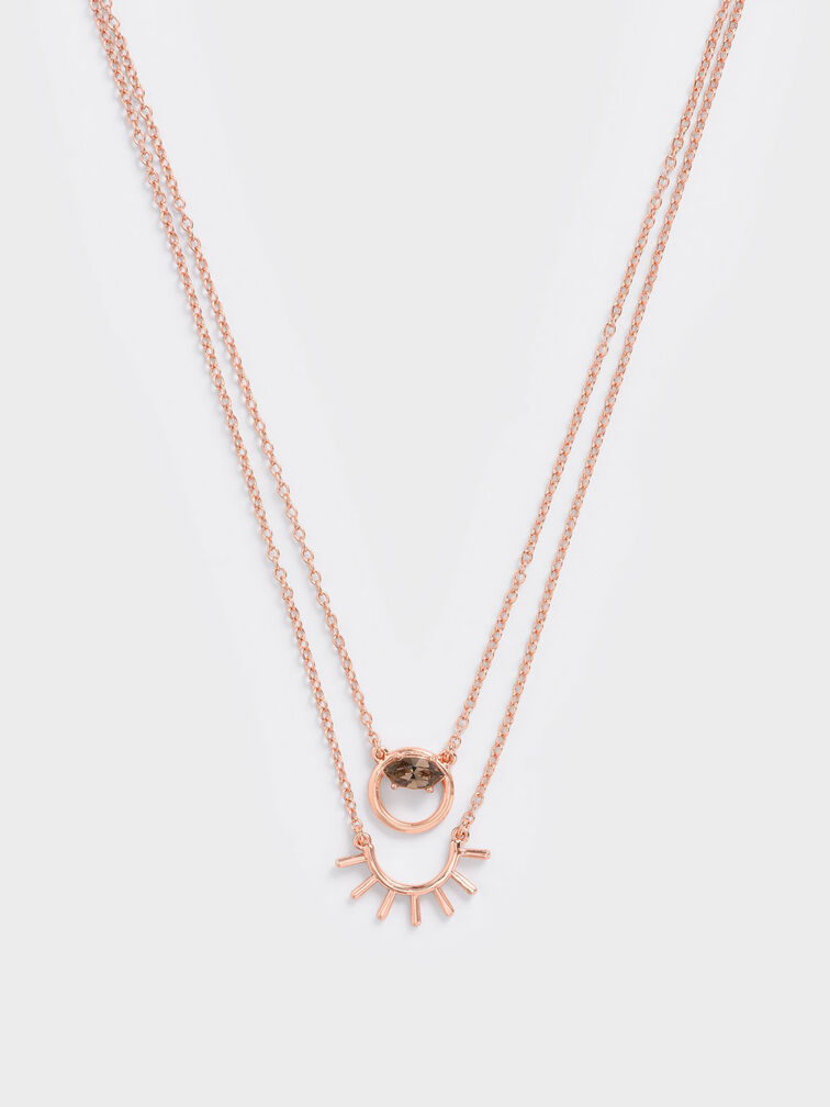 Swarovski® Crystal Pendant Princess Necklace - Rose Gold