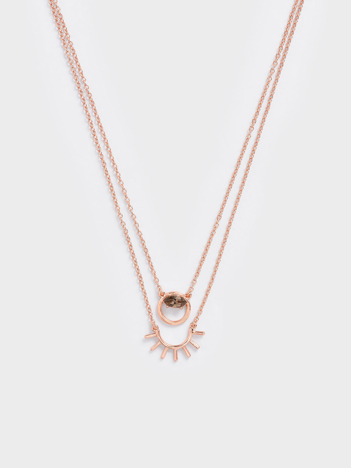Swarovski® Crystal Pendant Princess Necklace, Rose Gold, hi-res