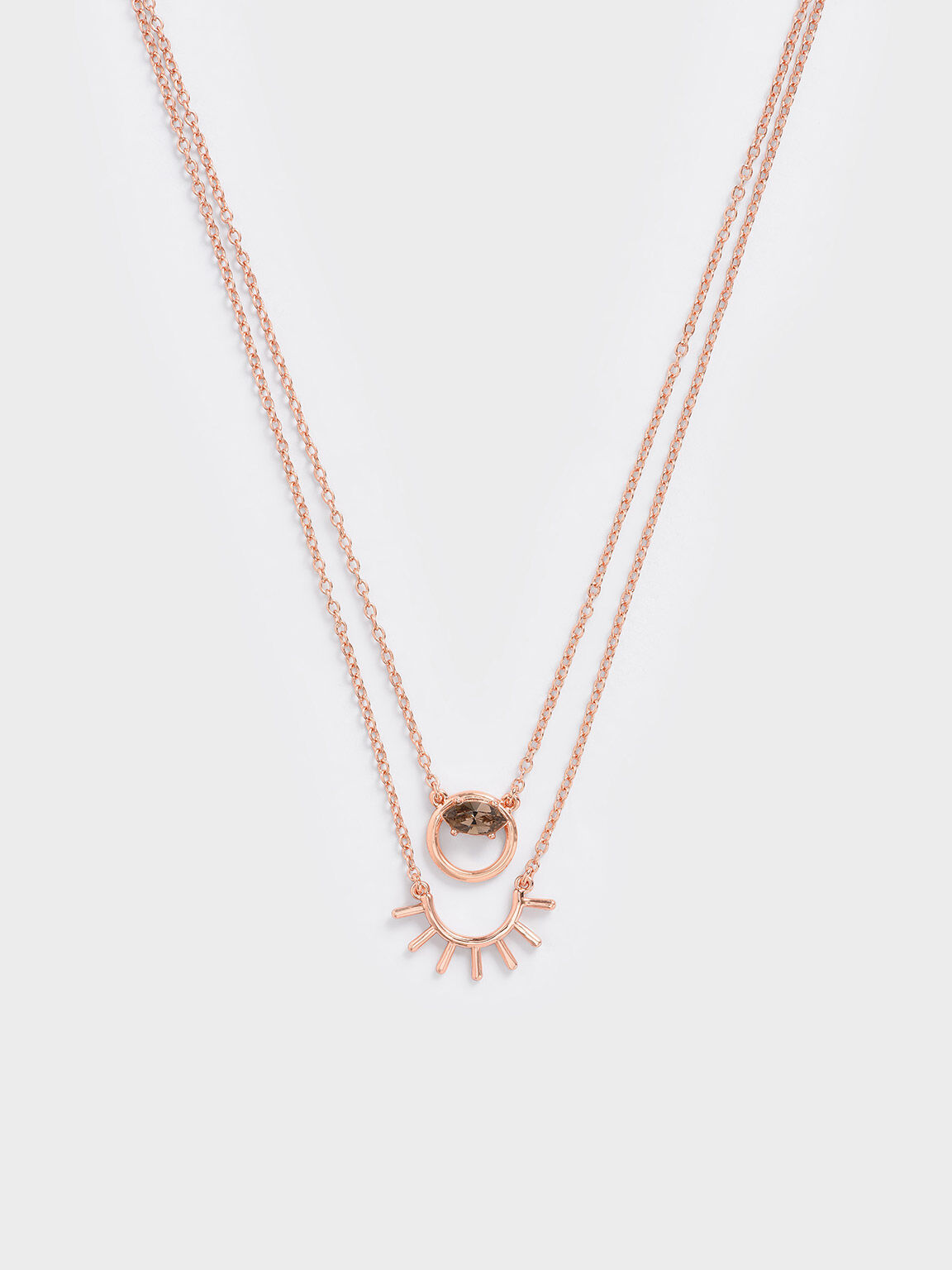 Swarovski® Crystal Pendant Princess Necklace, Rose Gold, hi-res