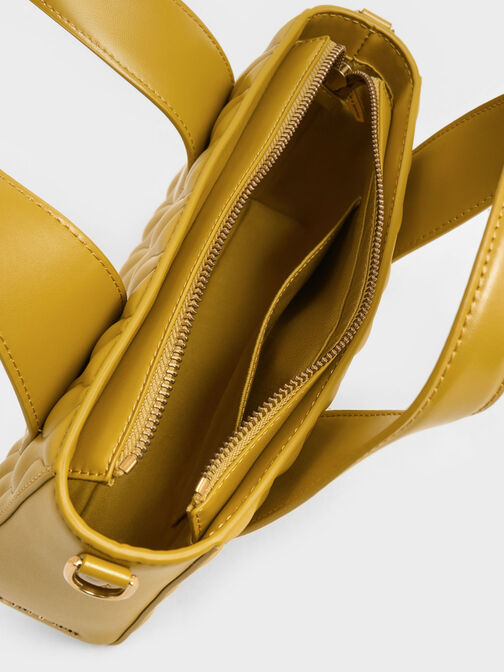 Iva Textured Tote Bag, Mustard, hi-res
