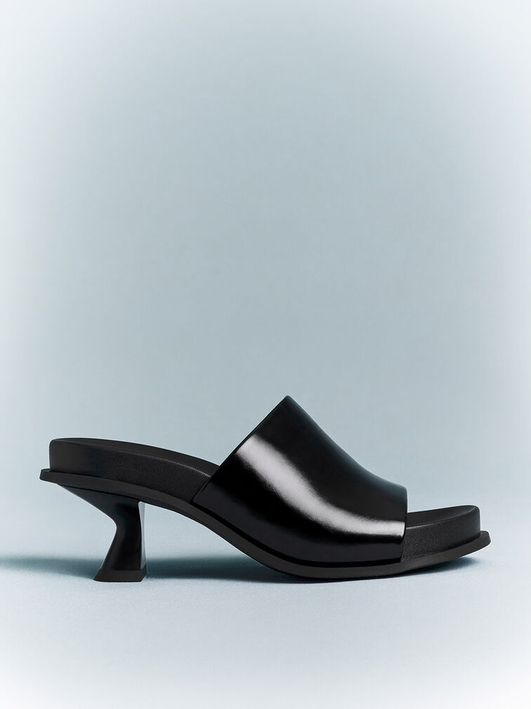 Clio Slant Heel Mules, Black Box, hi-res