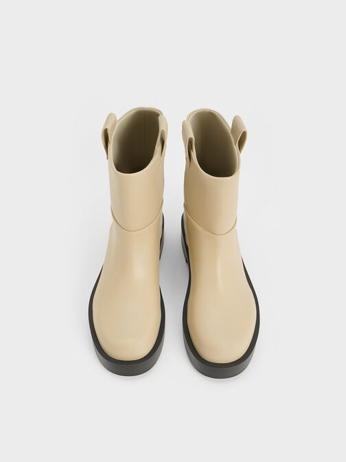 Double Pull-Tab Ankle Boots, Chalk, hi-res