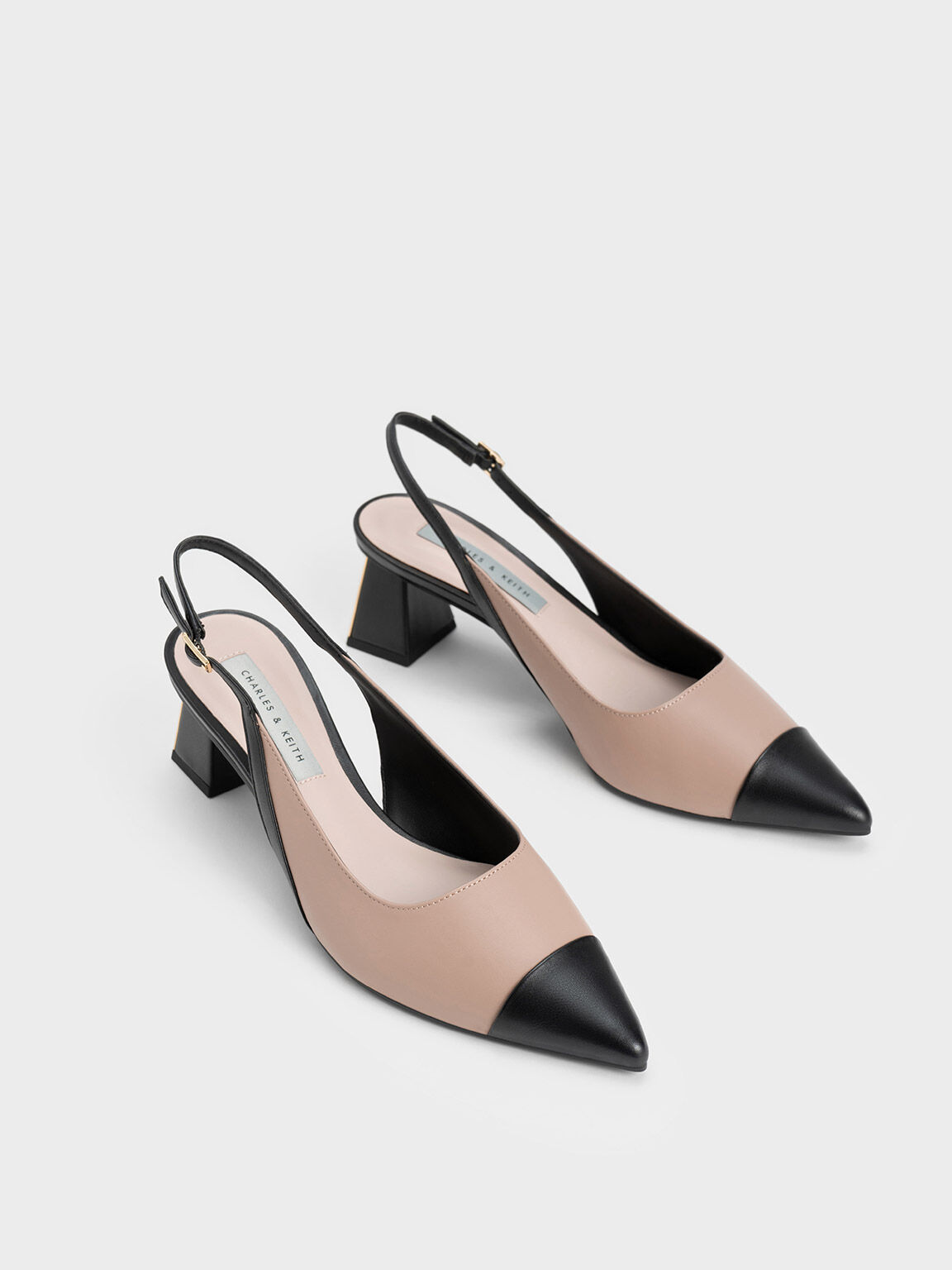 Chalk Trapeze Heel Slingback Pumps | CHARLES & KEITH | Slingback pump, How  to look classy, Slingback