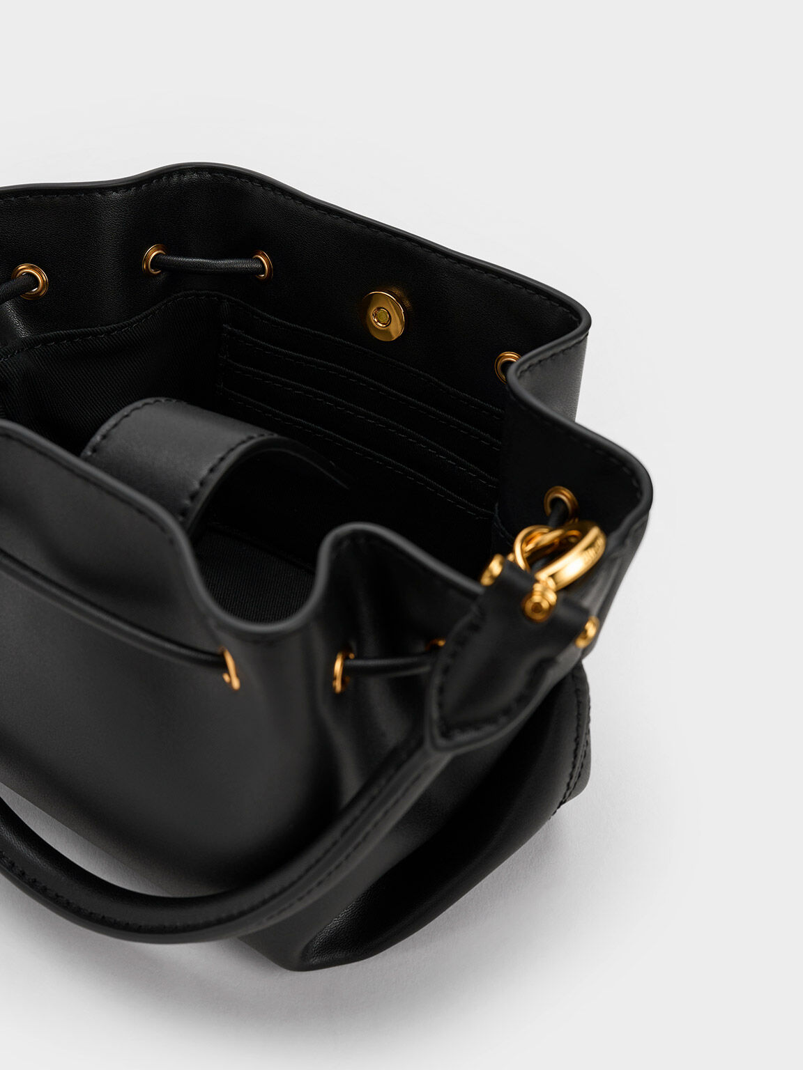 Boaz Drawstring Top Handle Bag, Black, hi-res